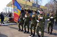 ARAD - CEREMONIE DE PREDARE-PRIMIRE COMANDA - BATALIONUL MIXT ROMANO-UNGAR DE MENTINERE A PACII