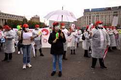 PIATA VICTORIEI - PROTEST - FEDERATIA SANITAS