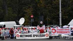 PIATA VICTORIEI - PROTEST - FEDERATIA SANITAS