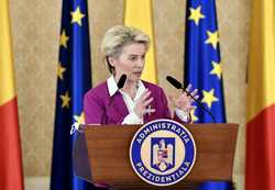 PALATUL COTROCENI  - DECLARATII COMUNE PRESA - URSULA VON DER LEYEN - KLAUS IOHANNIS