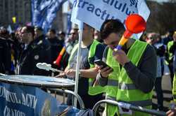 BUCURESTI - PROTEST - SCMD - SINDICATUL NATIONAL AL POLITISTILOR SI PERSONALULUI CONTRACTUAL