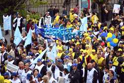 BUCURESTI - MARS DE PROTEST - SINDICATE DIN EDUCATE