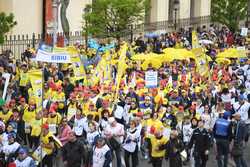 BUCURESTI - MARS DE PROTEST - SINDICATE DIN EDUCATE