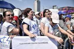 BUCURESTI - MITING DE PROTEST - SINDICATE DIN INVATAMANT