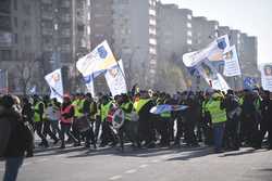 BUCURESTI - PROTEST - SINDICATUL NATIONAL AL POLITISTILOR SI AL PERSONALULUI CONTRACTUAL