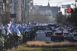 BUCURESTI - PROTEST - SINDICATUL NATIONAL AL POLITISTILOR SI AL PERSONALULUI CONTRACTUAL