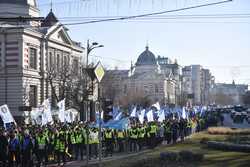 BUCURESTI - PROTEST - SINDICATUL NATIONAL AL POLITISTILOR SI AL PERSONALULUI CONTRACTUAL