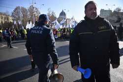 BUCURESTI - PROTEST - SINDICATUL NATIONAL AL POLITISTILOR SI AL PERSONALULUI CONTRACTUAL