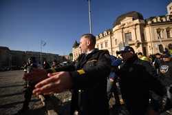 BUCURESTI - PROTEST - SINDICATUL NATIONAL AL POLITISTILOR SI AL PERSONALULUI CONTRACTUAL