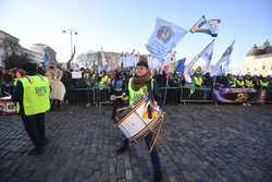 BUCURESTI - PROTEST - SINDICATUL NATIONAL AL POLITISTILOR SI AL PERSONALULUI CONTRACTUAL