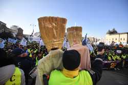 BUCURESTI - PROTEST - SINDICATUL NATIONAL AL POLITISTILOR SI AL PERSONALULUI CONTRACTUAL