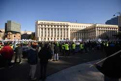 BUCURESTI - PROTEST - SINDICATUL NATIONAL AL POLITISTILOR SI AL PERSONALULUI CONTRACTUAL