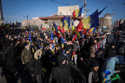 BUCURESTI - PROTEST - ALIANTA PENTRU UNIREA ROMANILOR