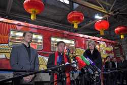 RUSSIAMOSCOWCHINESE NEW YEARTHEMED METRO TRAINLAUNCH