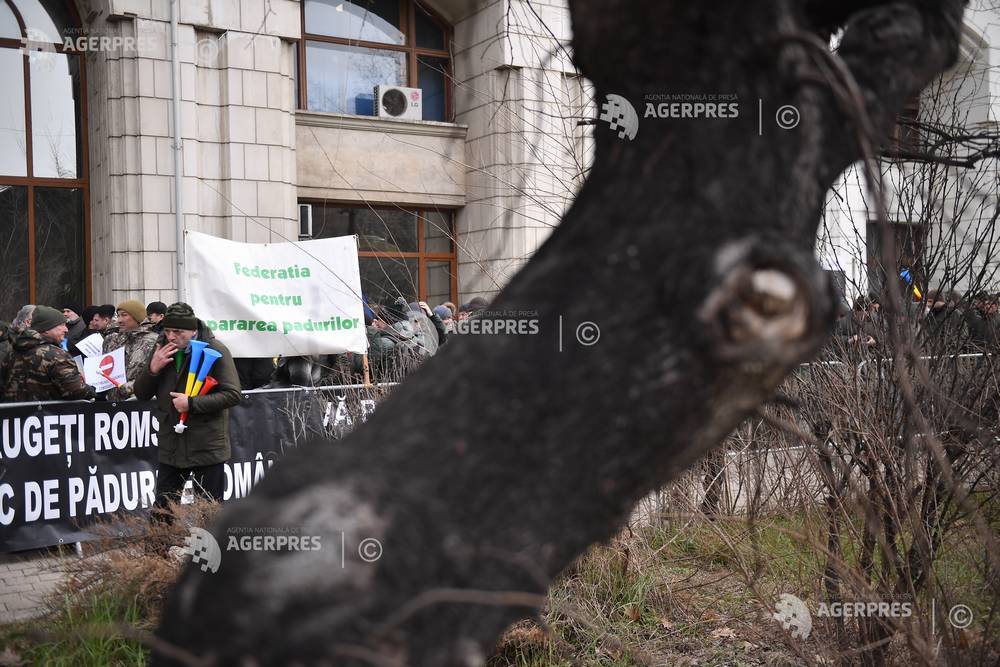 BUCURESTI - PROTEST - FEDERATIA SINDICATELOR DIN SILVICULTURA SILVA