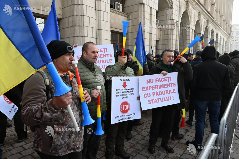 BUCURESTI - MITING - FEDERATIA SINDICATELOR DIN SILVICULTURA SILVA